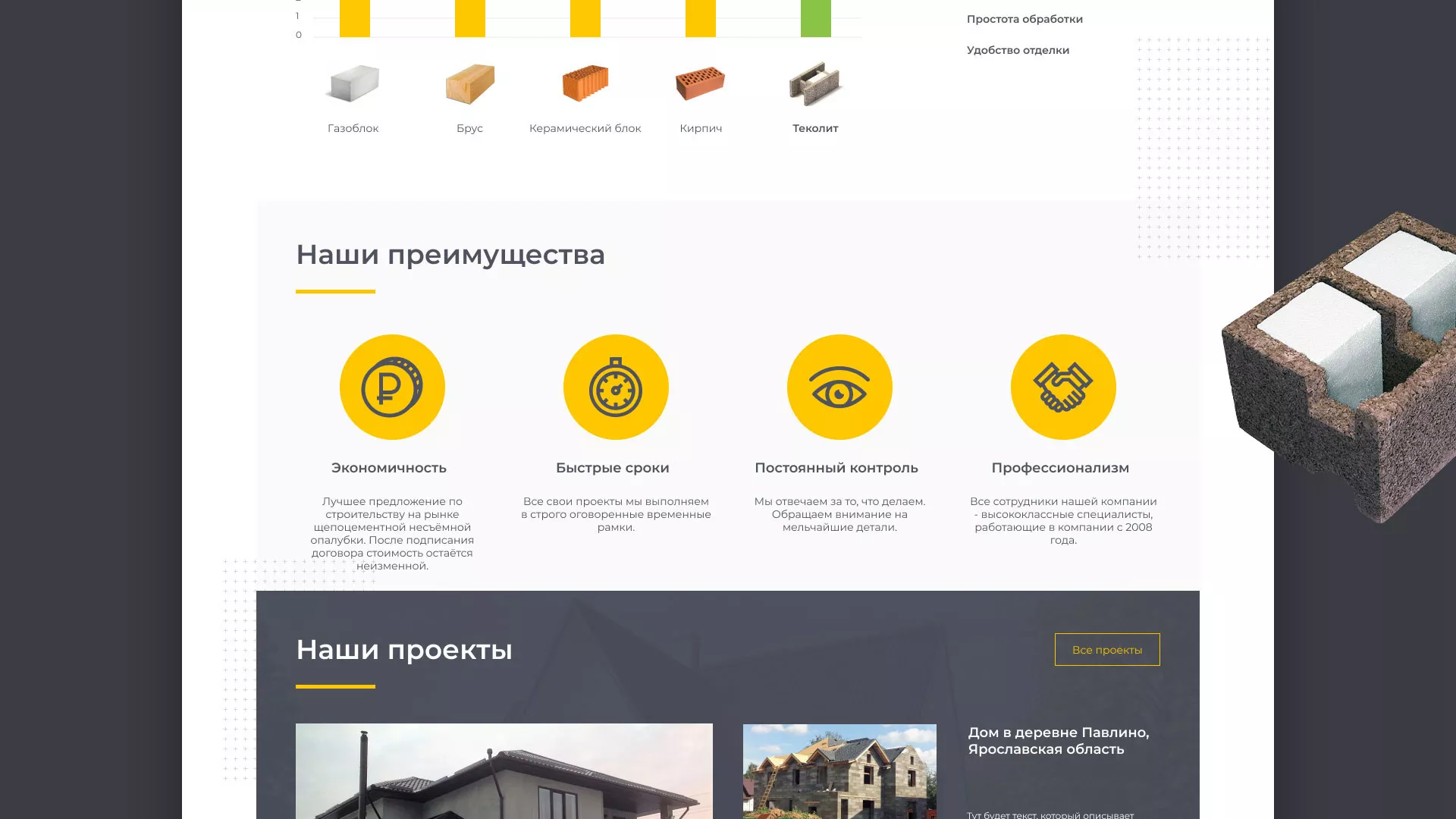 Создание сайта для строительной компании «ЭКОДОМ» в Бирске