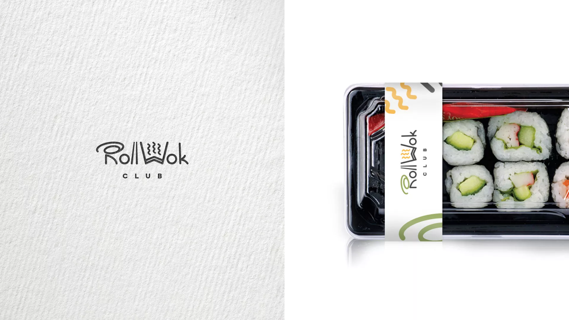 Разработка наклеек для суши-бара «Roll Wok Club» в Бирске